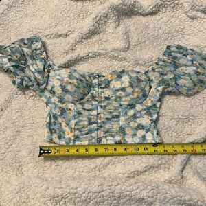 Fashion Nova Bring Me Flowers Corset Off Shoulder Crop Top Size Large